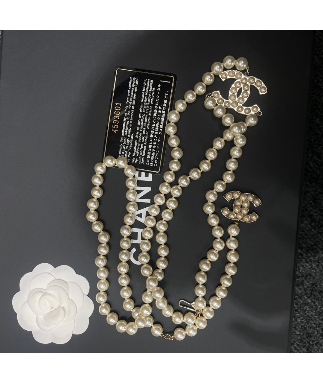 CHANEL Белое металлическое колье, фото 5