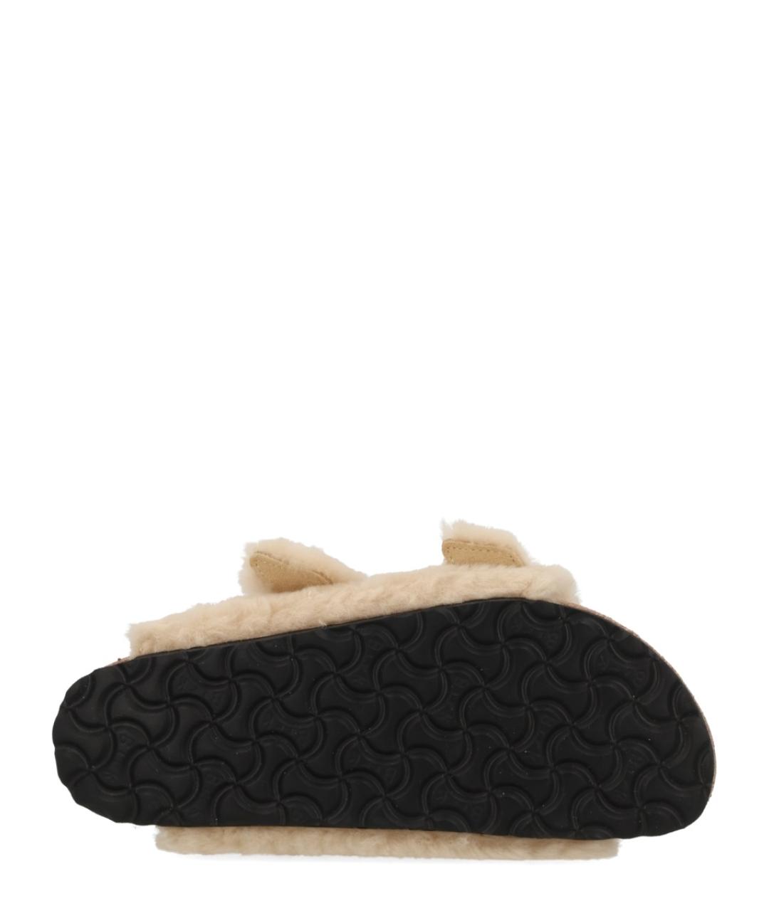 BIRKENSTOCK Бежевые кожаные мюли, фото 5