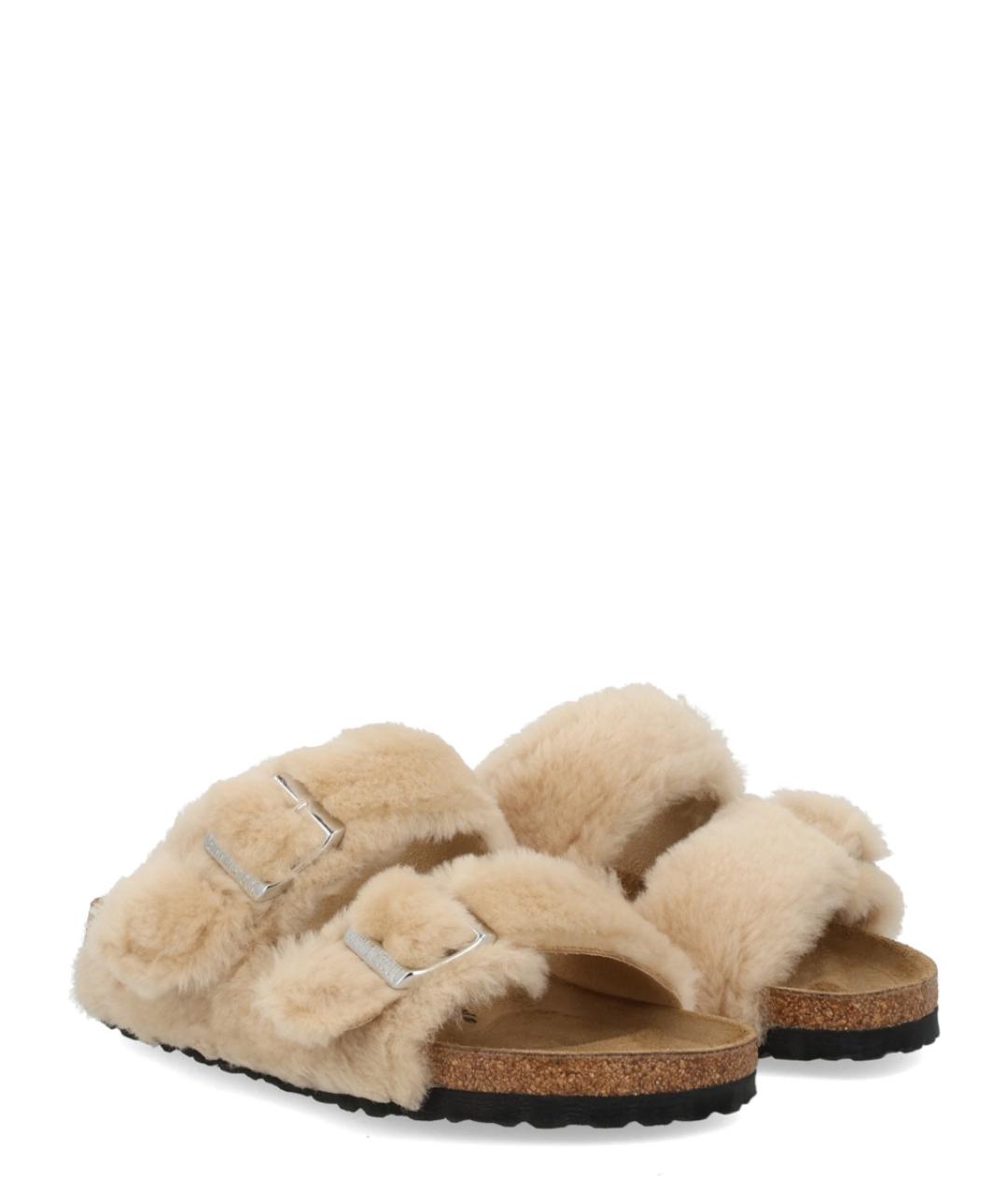 BIRKENSTOCK Бежевые кожаные мюли, фото 6