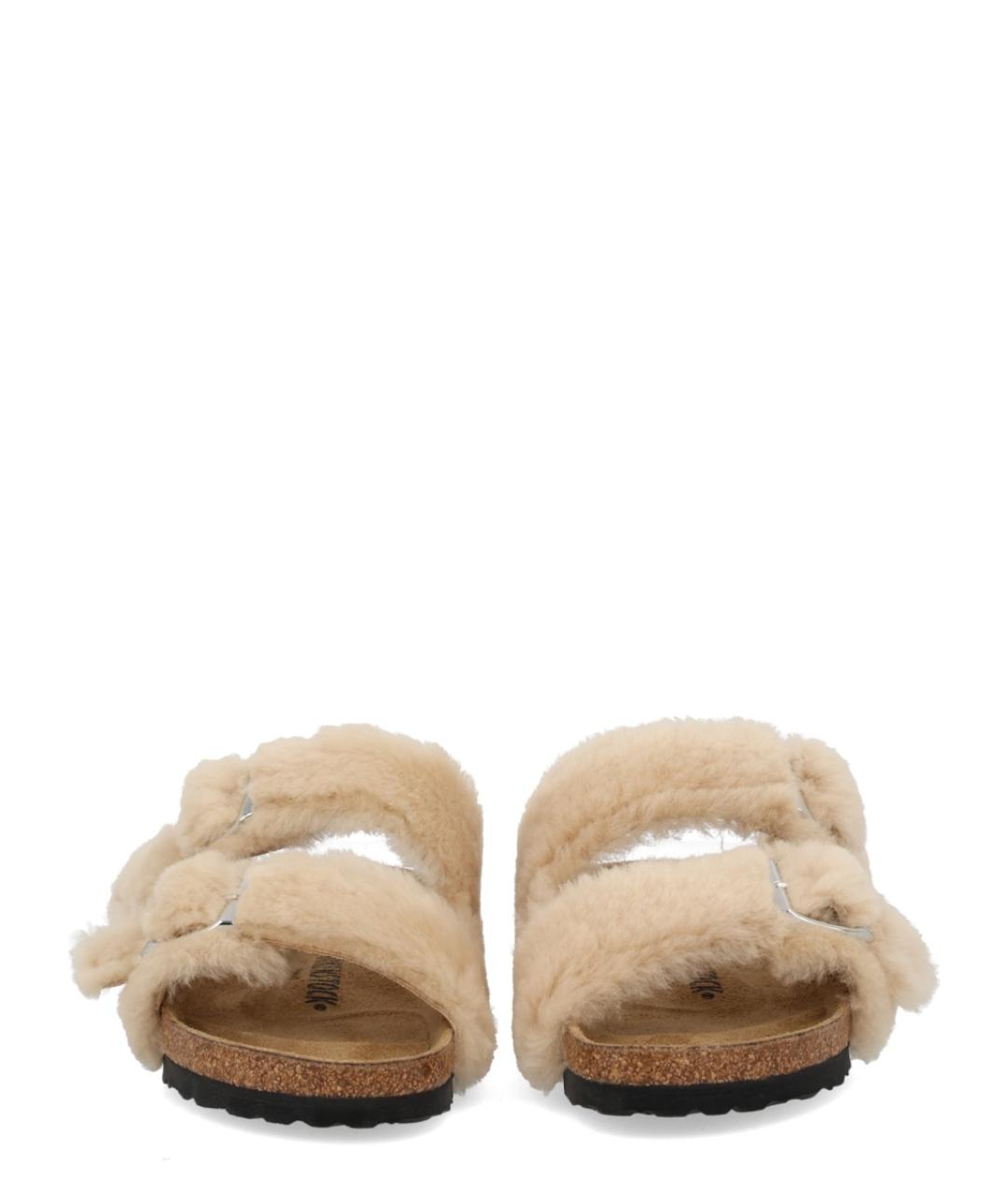 BIRKENSTOCK Бежевые кожаные мюли, фото 2