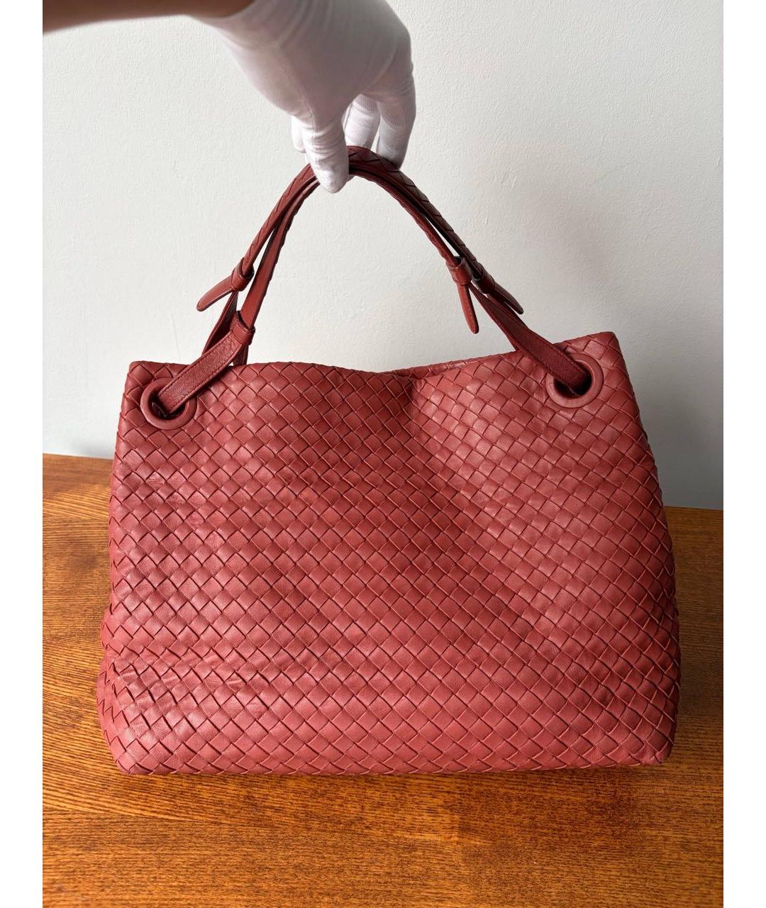 BOTTEGA VENETA Оранжевая кожаная сумка через плечо, фото 5