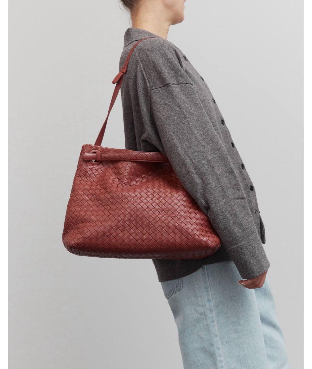 BOTTEGA VENETA Оранжевая кожаная сумка через плечо, фото 2