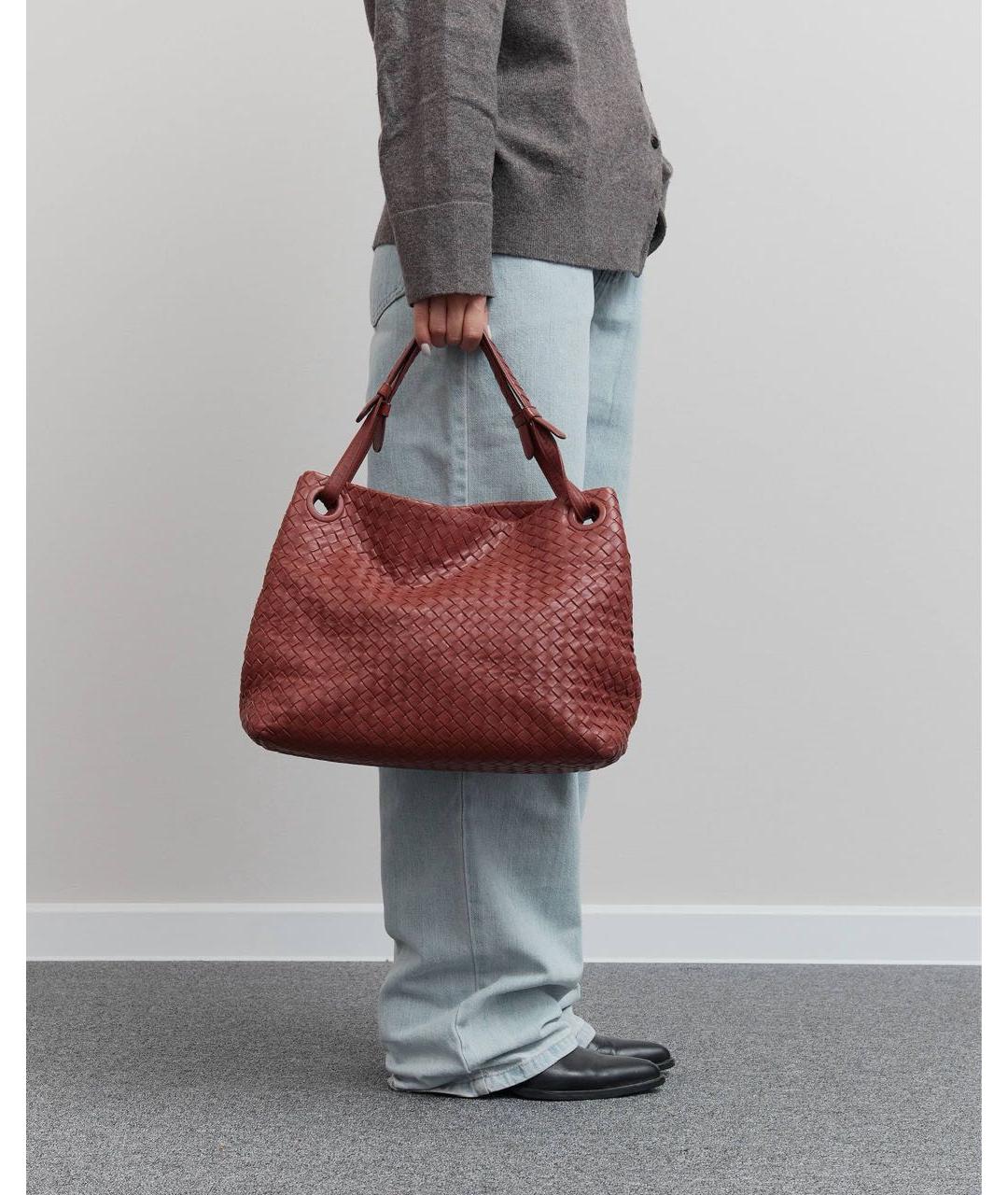 BOTTEGA VENETA Оранжевая кожаная сумка через плечо, фото 3