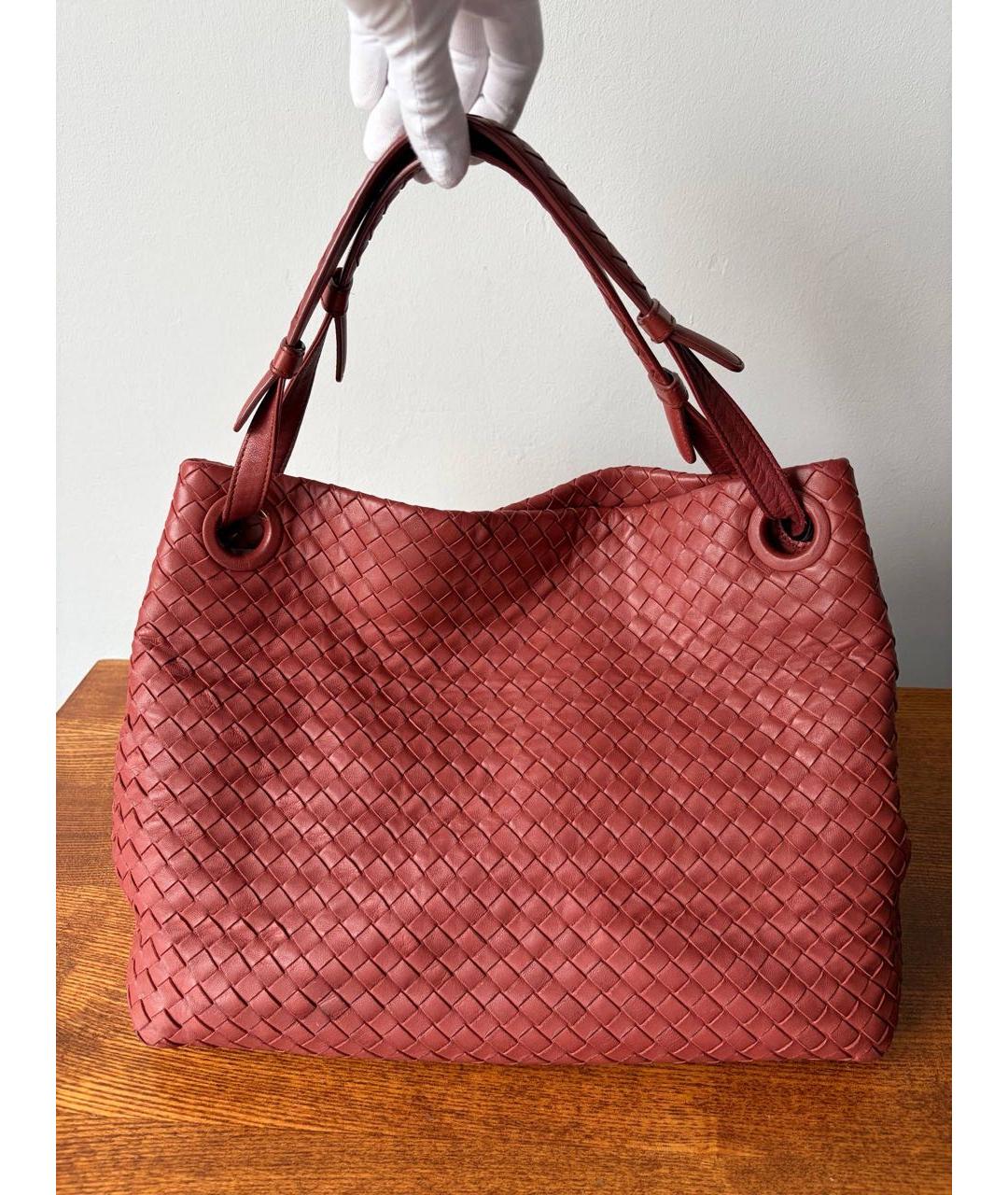 BOTTEGA VENETA Оранжевая кожаная сумка через плечо, фото 4