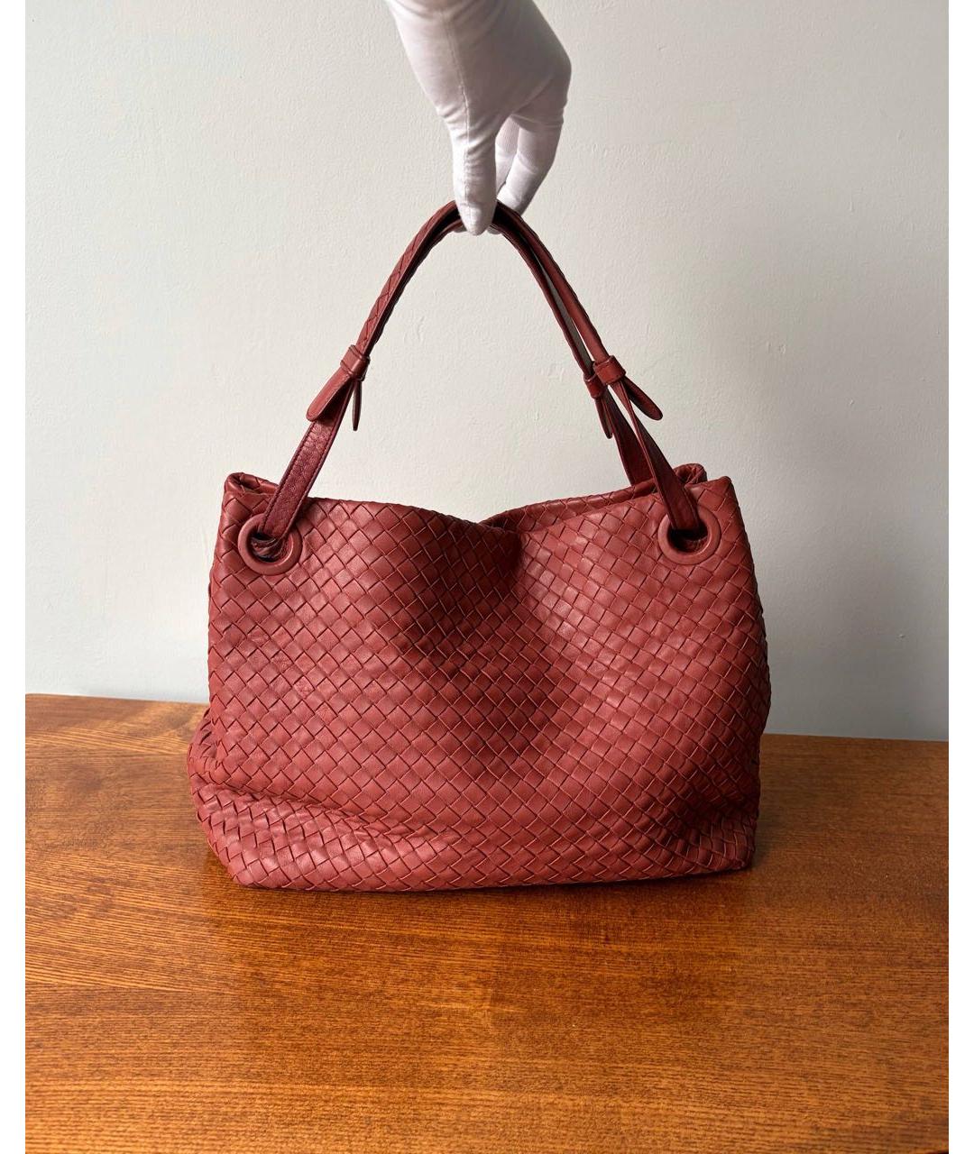 BOTTEGA VENETA Оранжевая кожаная сумка через плечо, фото 9