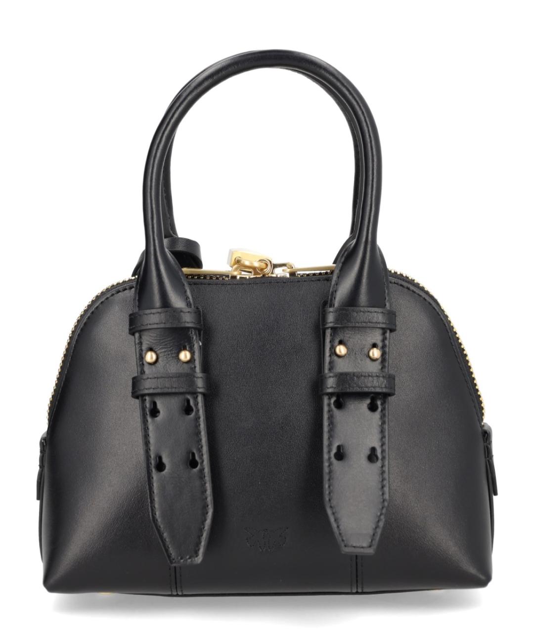 PINKO Черная кожаная сумка с короткими ручками, фото 2