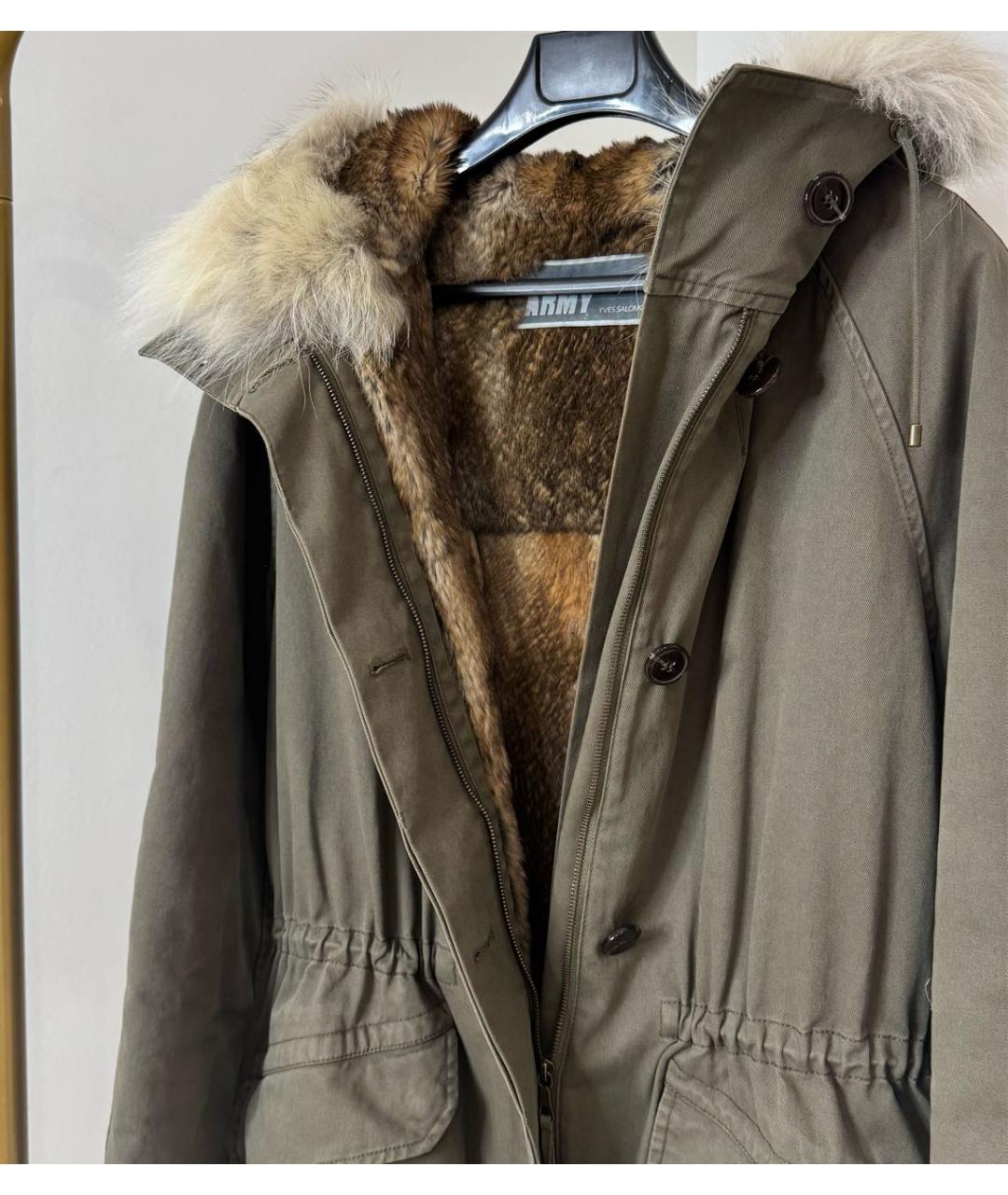 ARMY YVES SALOMON Хаки меховая парка, фото 3