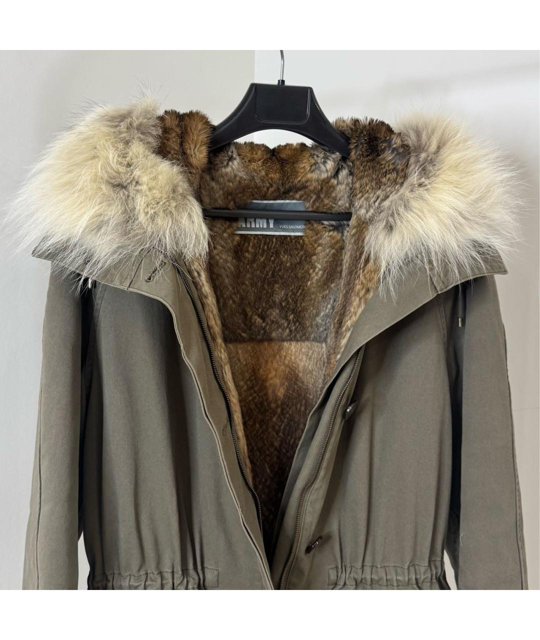 ARMY YVES SALOMON Хаки меховая парка, фото 4