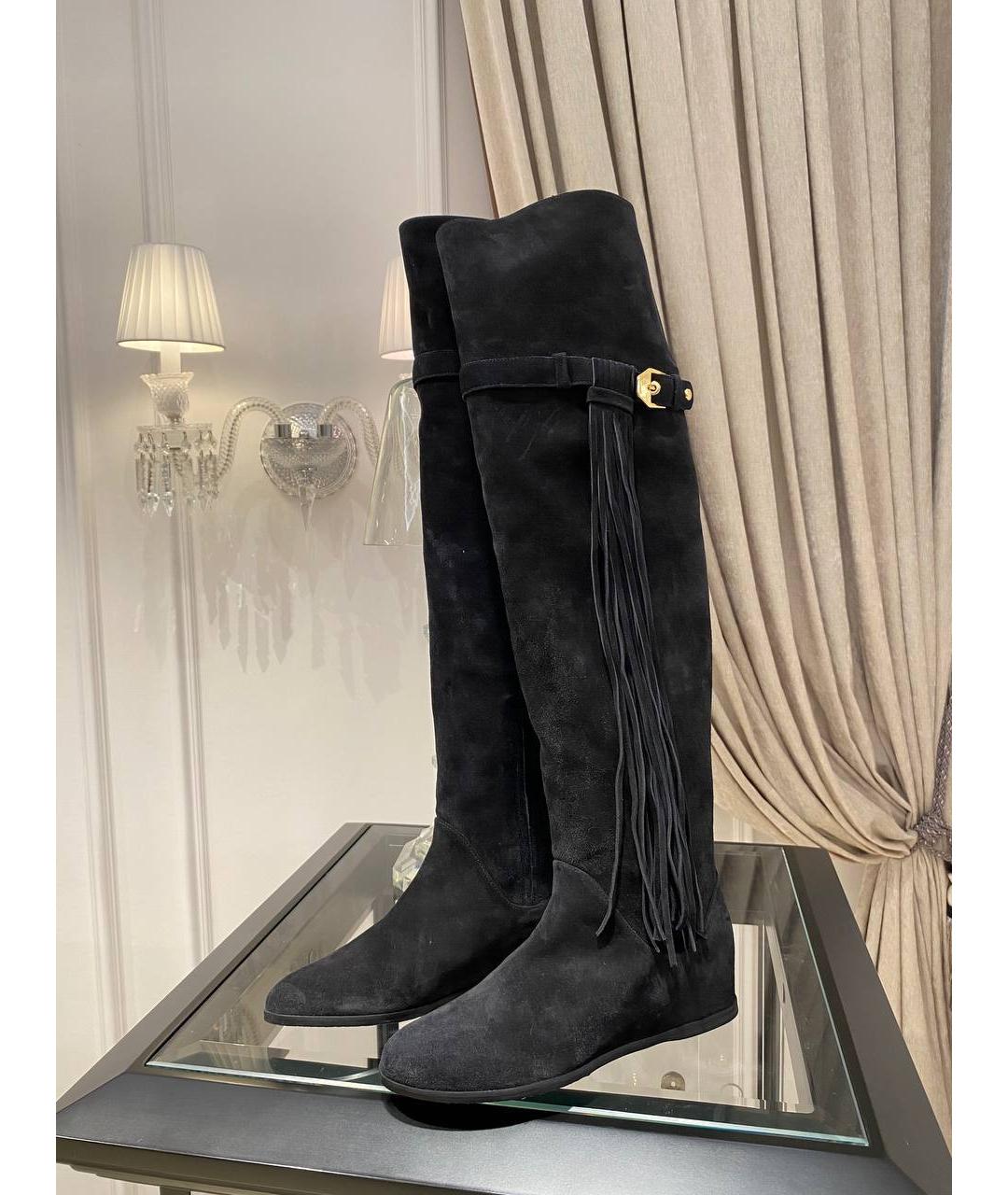 STUART WEITZMAN Антрацитовые замшевые сапоги, фото 2