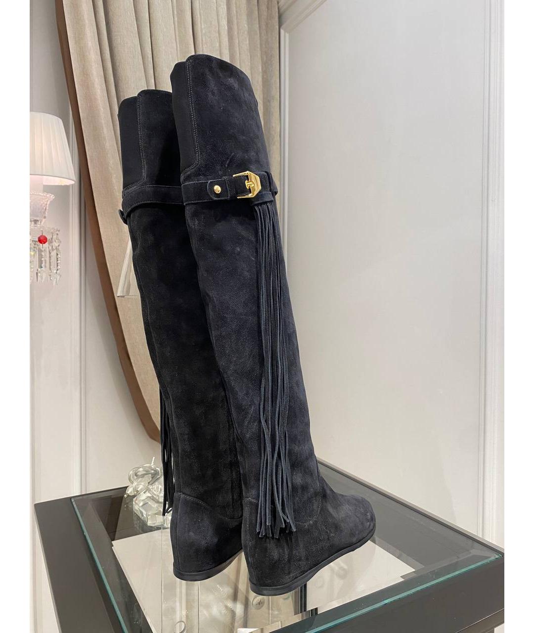 STUART WEITZMAN Антрацитовые замшевые сапоги, фото 3