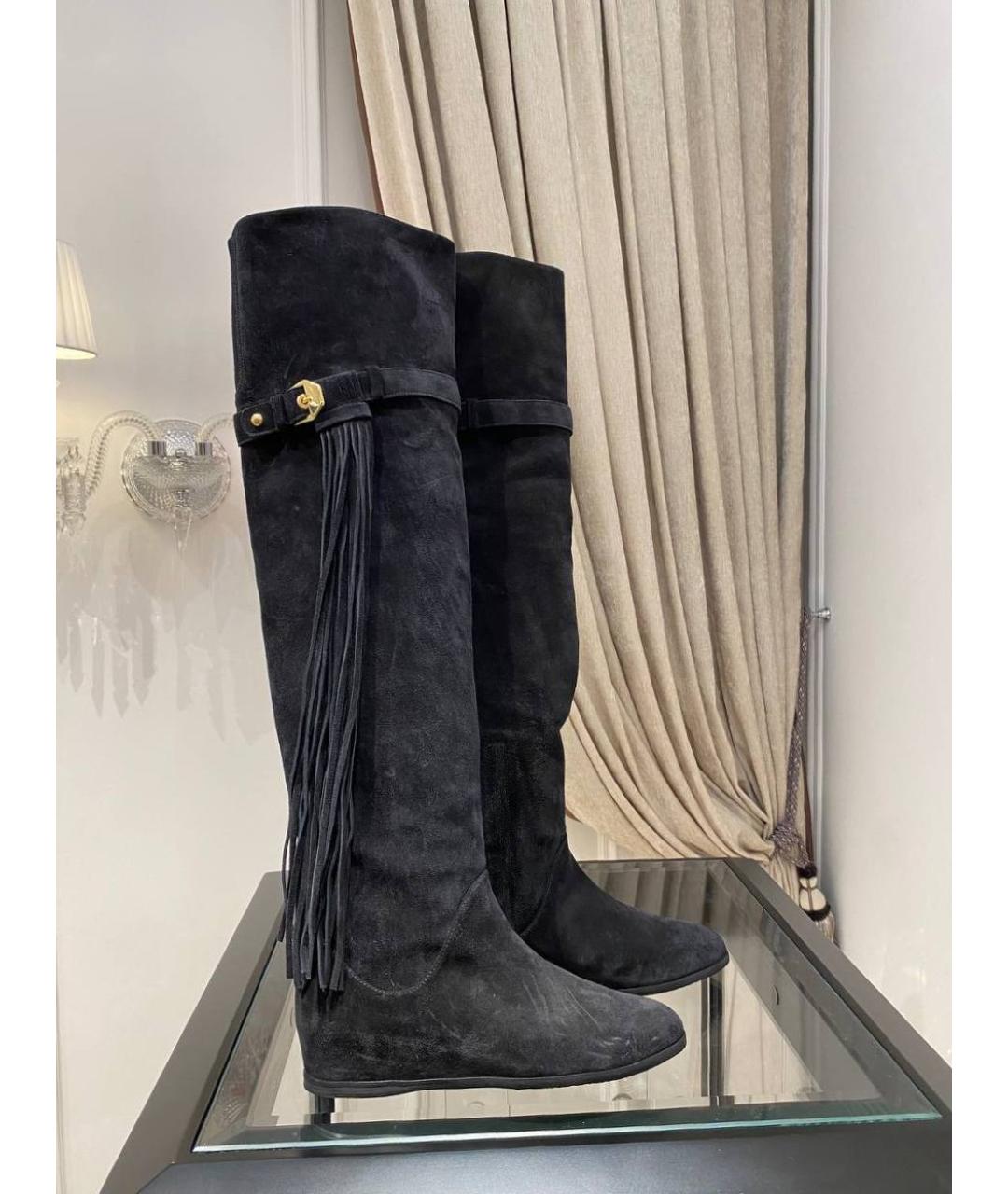 STUART WEITZMAN Антрацитовые замшевые сапоги, фото 4