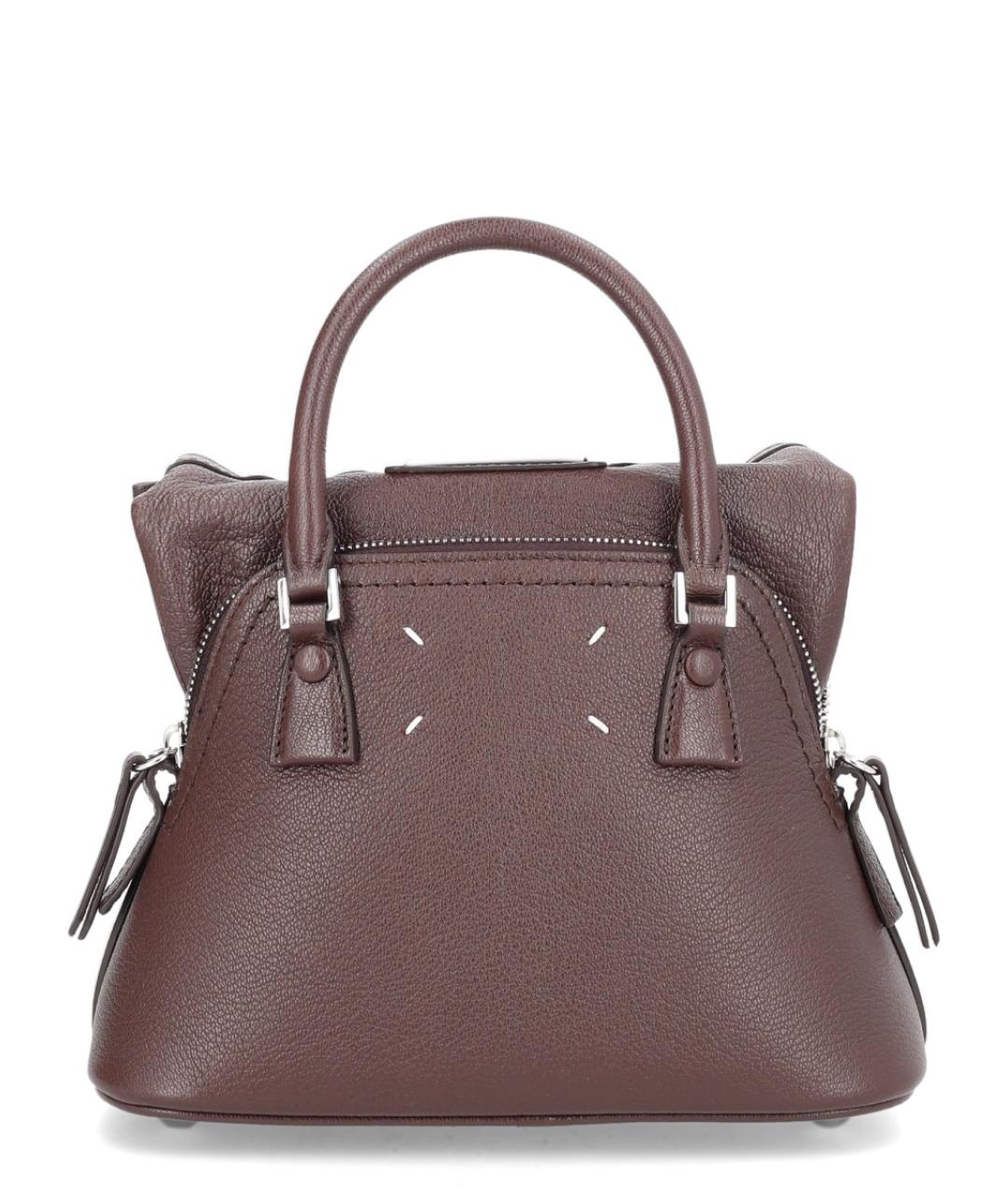 MAISON MARGIELA Бордовая кожаная сумка тоут, фото 1