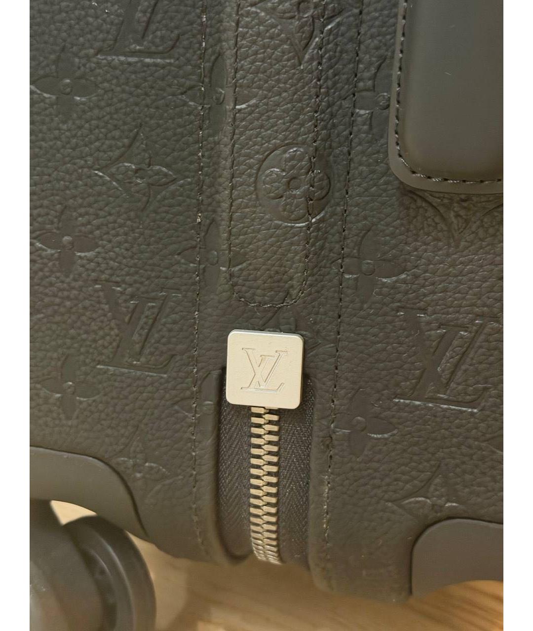 LOUIS VUITTON Черный кожаный чемодан, фото 3