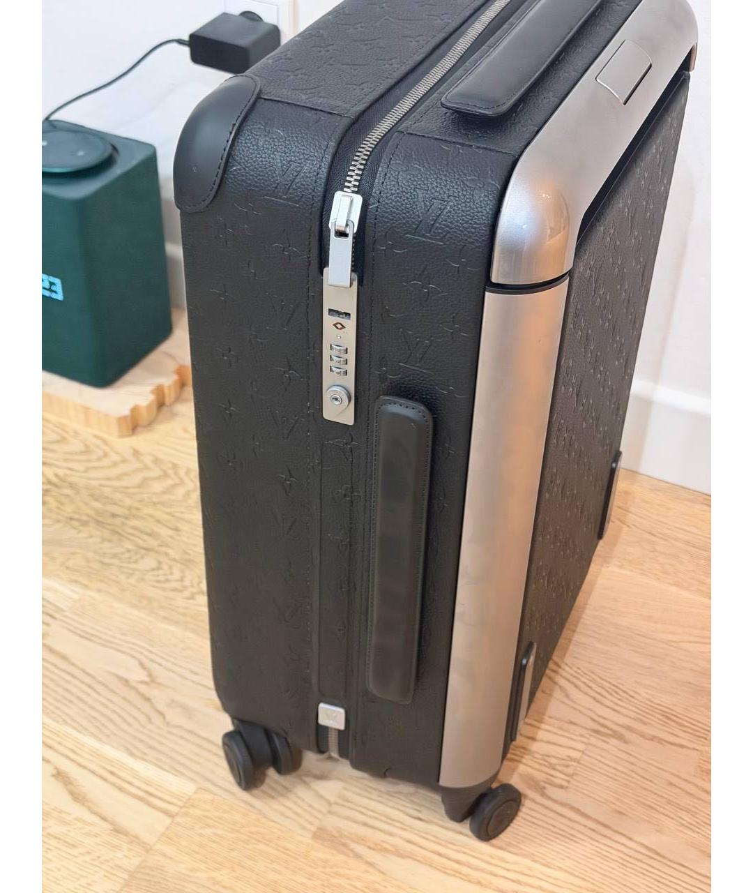 LOUIS VUITTON Черный кожаный чемодан, фото 2