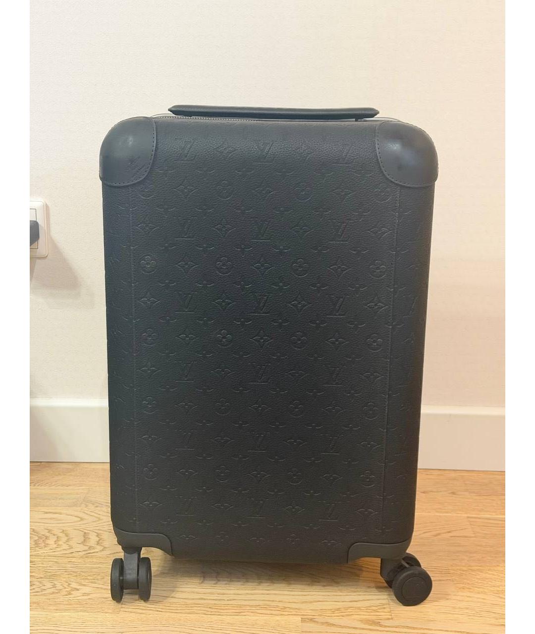LOUIS VUITTON Черный кожаный чемодан, фото 9
