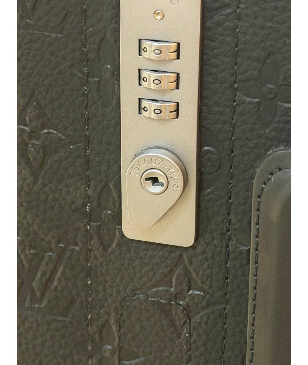 LOUIS VUITTON Черный кожаный чемодан, фото 7