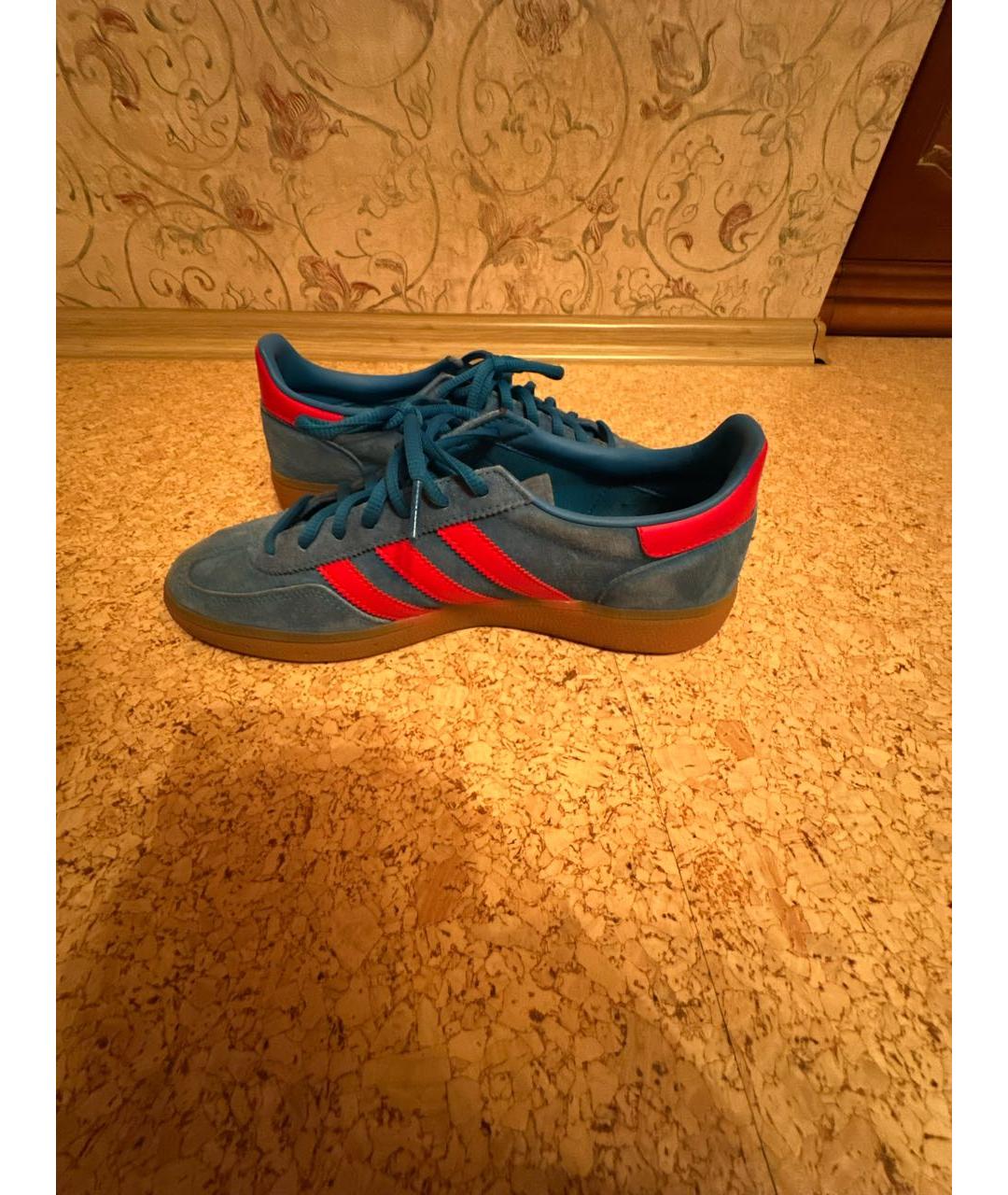 ADIDAS Бирюзовые замшевые низкие кроссовки / кеды, фото 4