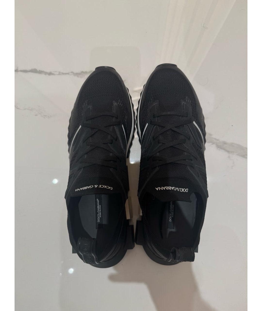 DOLCE&GABBANA Черные текстильные низкие кроссовки / кеды, фото 3