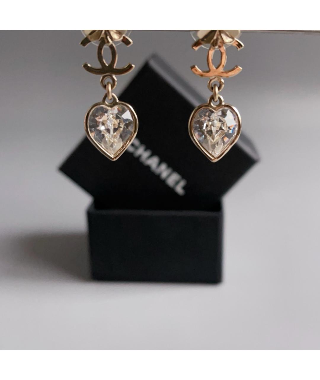 CHANEL Золотые металлические серьги, фото 4