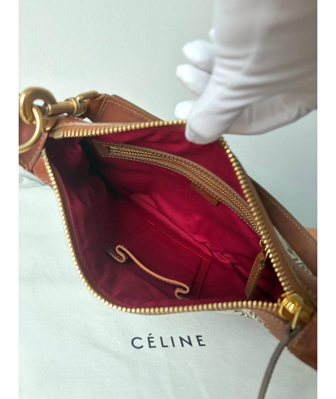 CELINE Коричневая кожаная сумка через плечо, фото 8