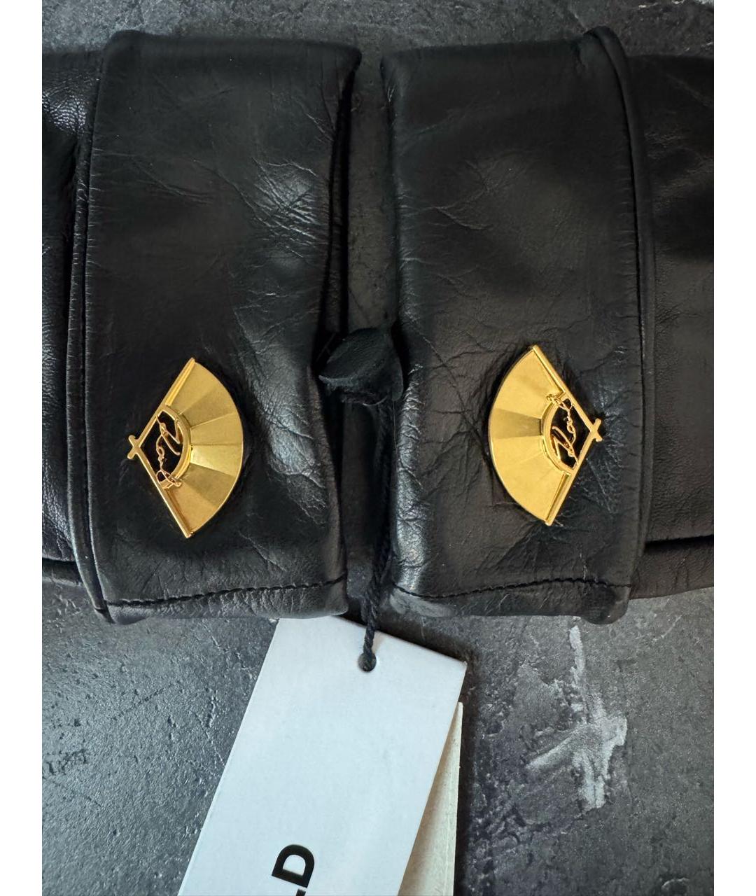 KARL LAGERFELD Черные кожаные перчатки, фото 3