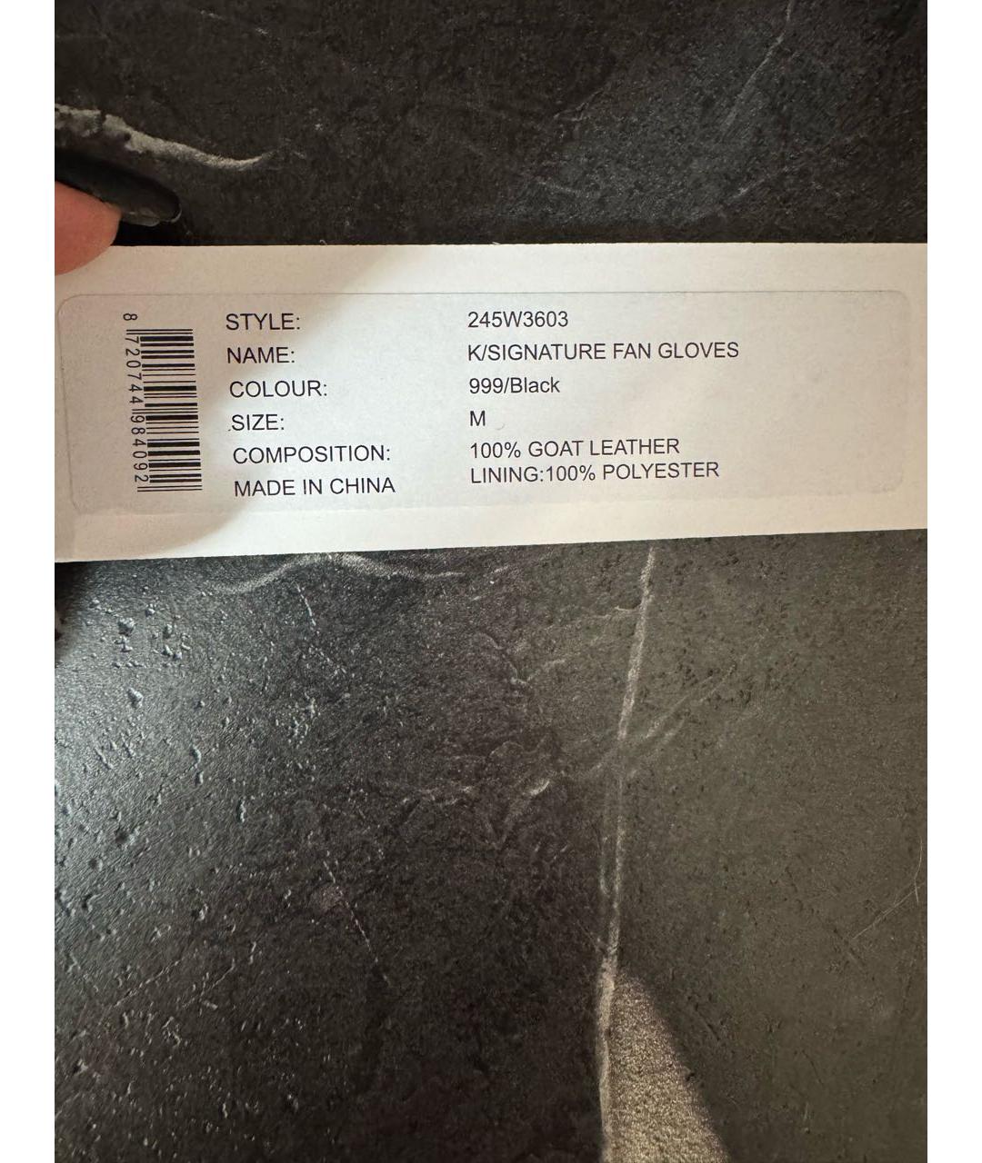 KARL LAGERFELD Черные кожаные перчатки, фото 6