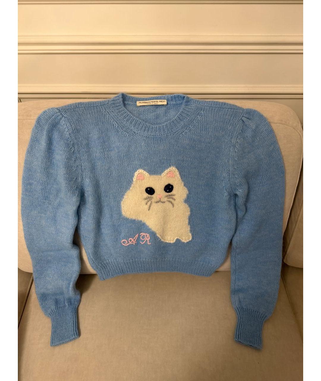 ALESSANDRA RICH Голубой шерстяной джемпер / свитер, фото 2