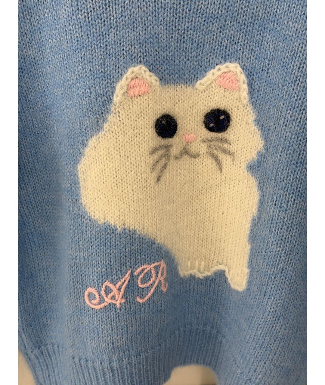 ALESSANDRA RICH Голубой шерстяной джемпер / свитер, фото 4