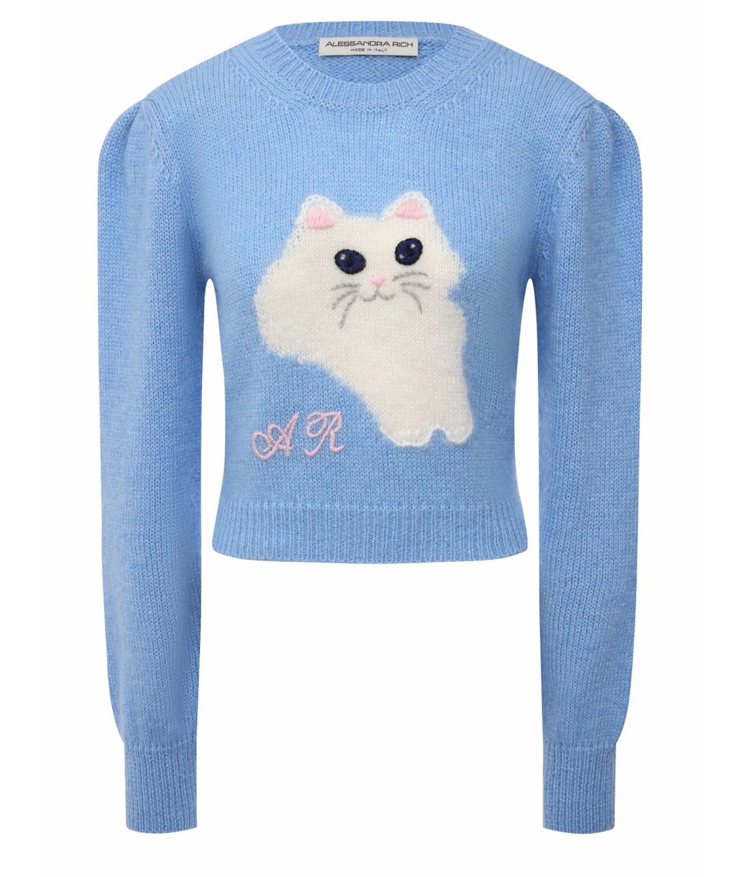 ALESSANDRA RICH Голубой шерстяной джемпер / свитер, фото 1