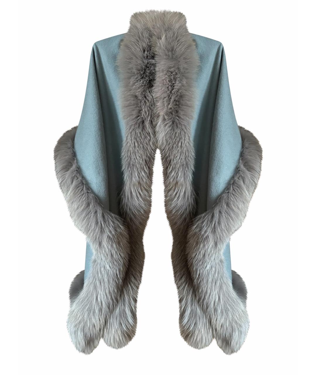 FENDI Бирюзовый кашемировый шарф, фото 1