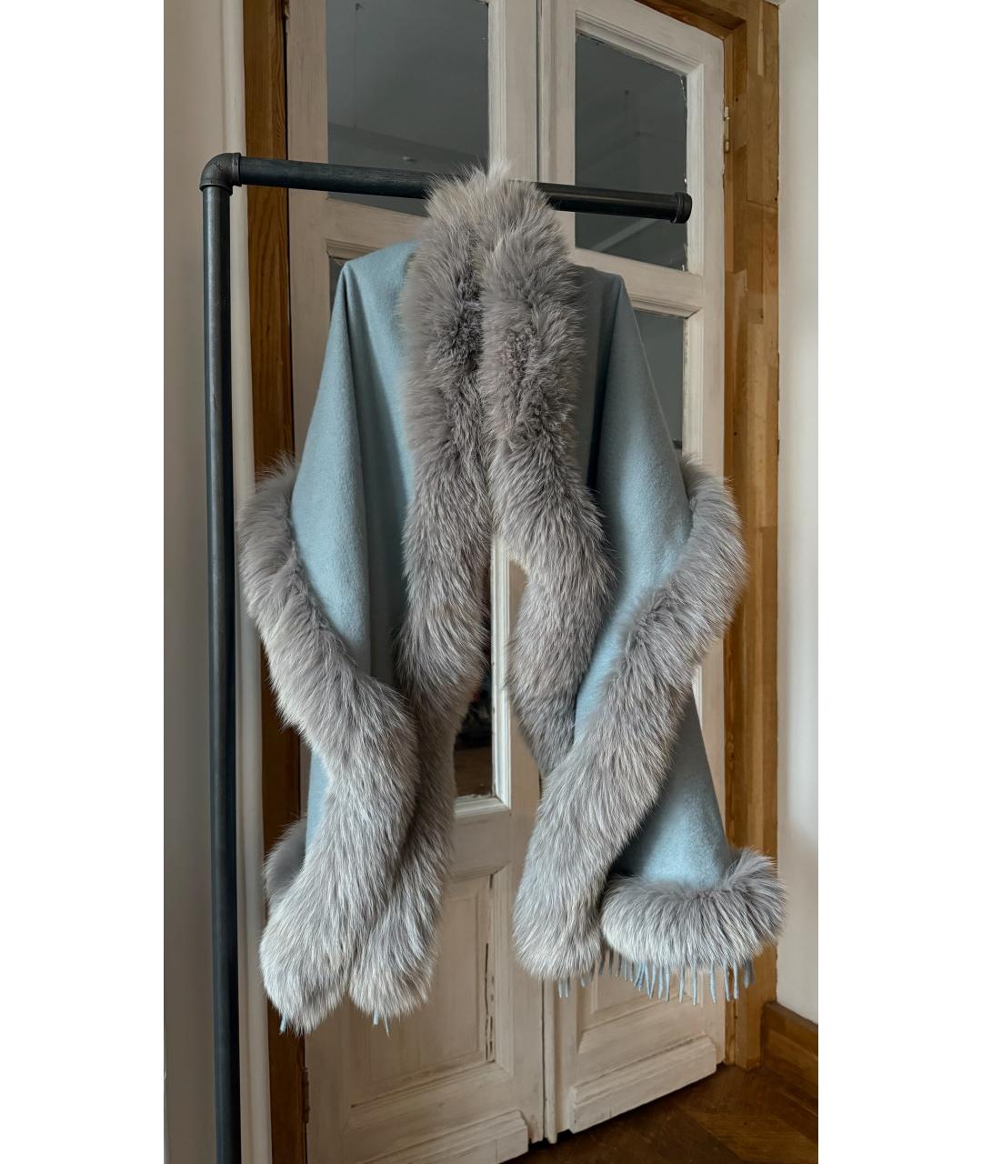 FENDI Бирюзовый кашемировый шарф, фото 5