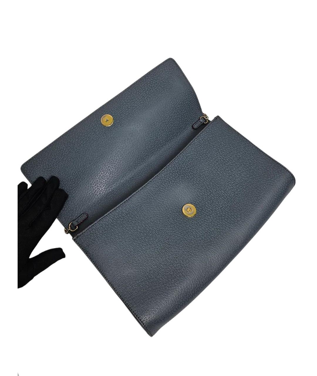 EMPORIO ARMANI Серая кожаная сумка через плечо, фото 7