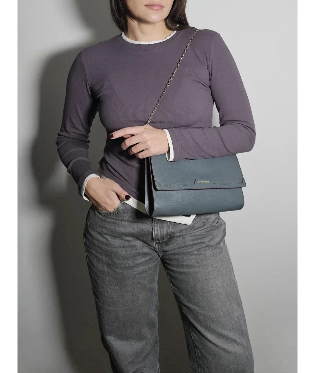EMPORIO ARMANI Серая кожаная сумка через плечо, фото 3