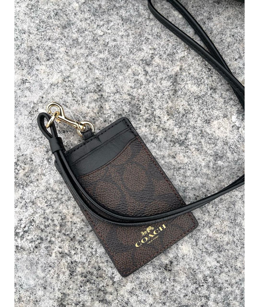 COACH Черный кожаный кардхолдер, фото 3