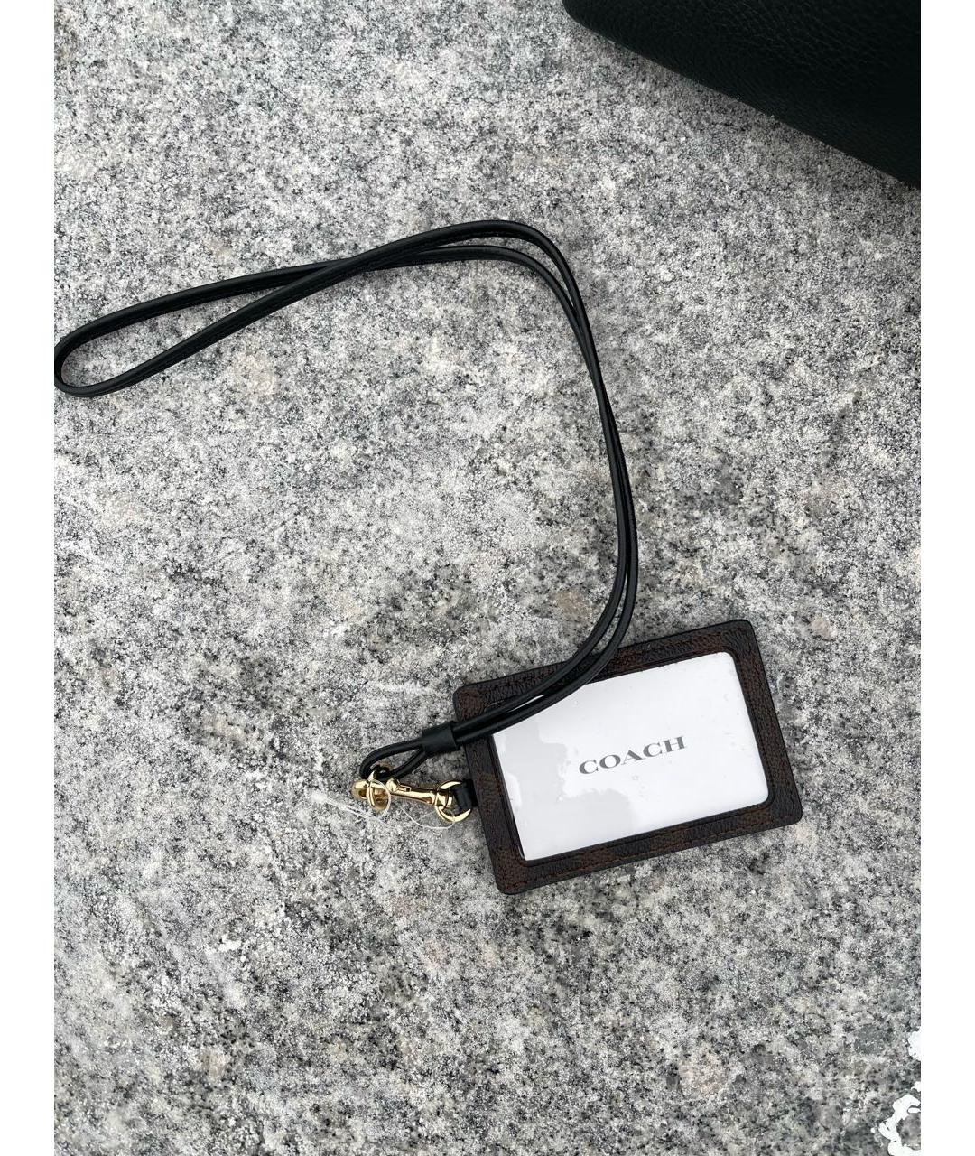 COACH Черный кожаный кардхолдер, фото 4
