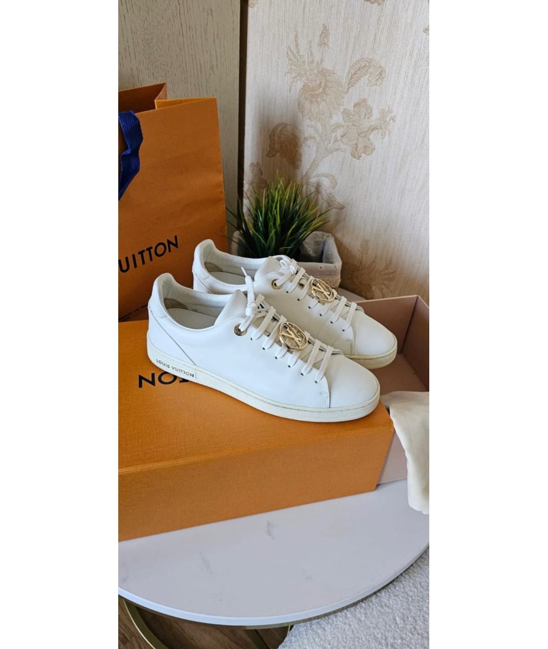 LOUIS VUITTON Белые кожаные кеды, фото 2