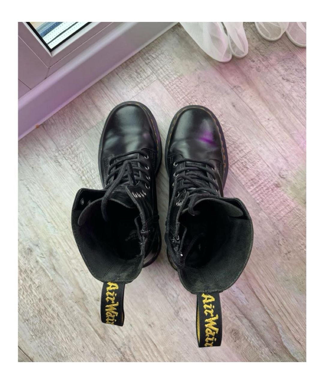 DR. MARTENS Черные кожаные ботинки, фото 3