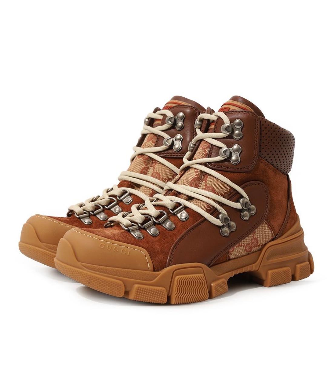 GUCCI Коричневые замшевые ботинки, фото 3