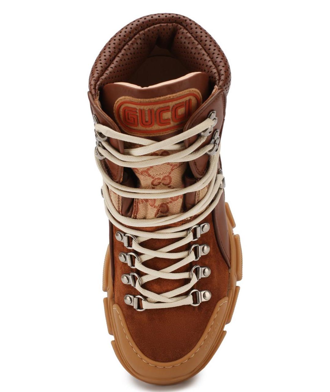 GUCCI Коричневые замшевые ботинки, фото 6