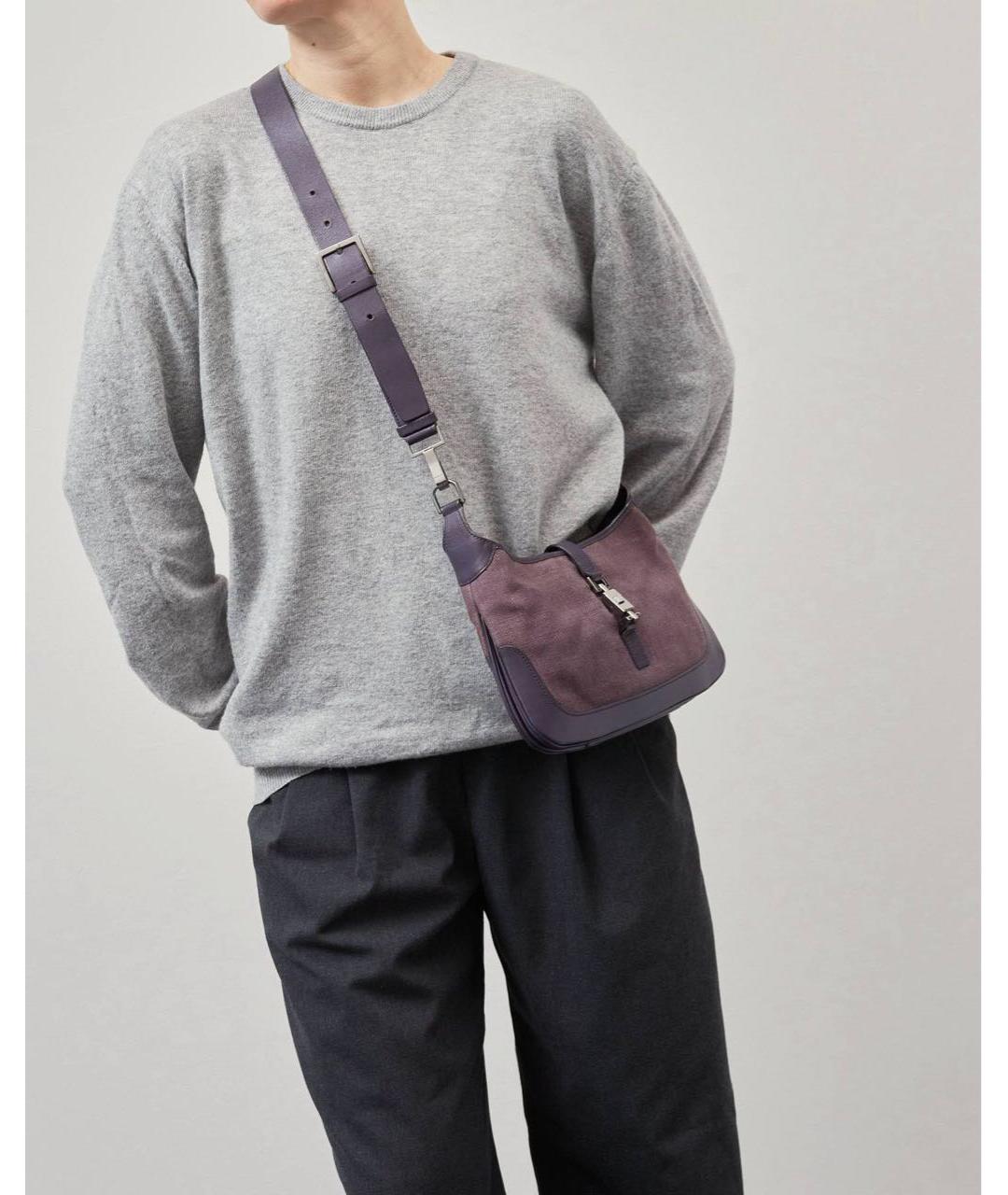 GUCCI Фиолетовая кожаная сумка через плечо, фото 2