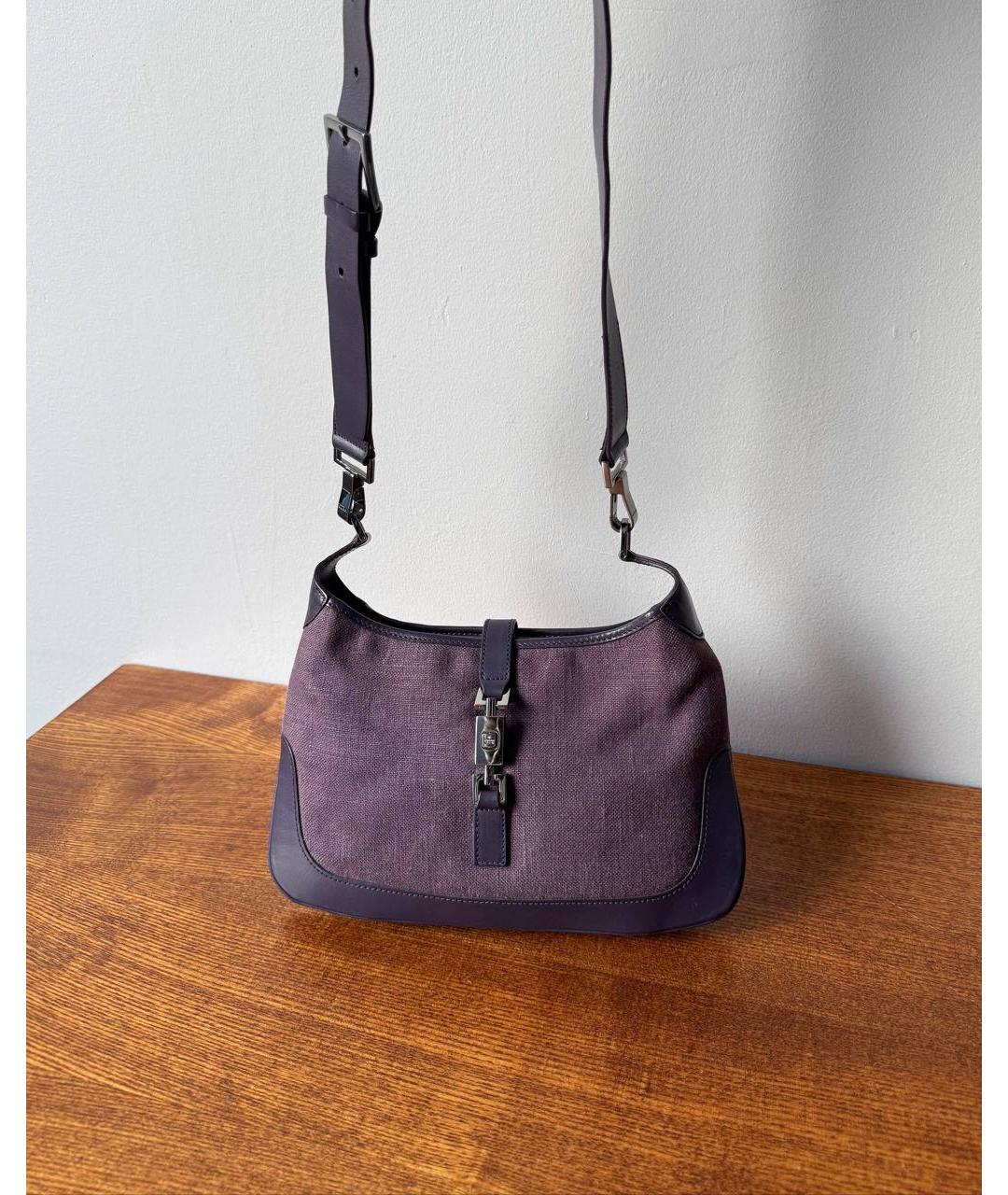 GUCCI Фиолетовая кожаная сумка через плечо, фото 9