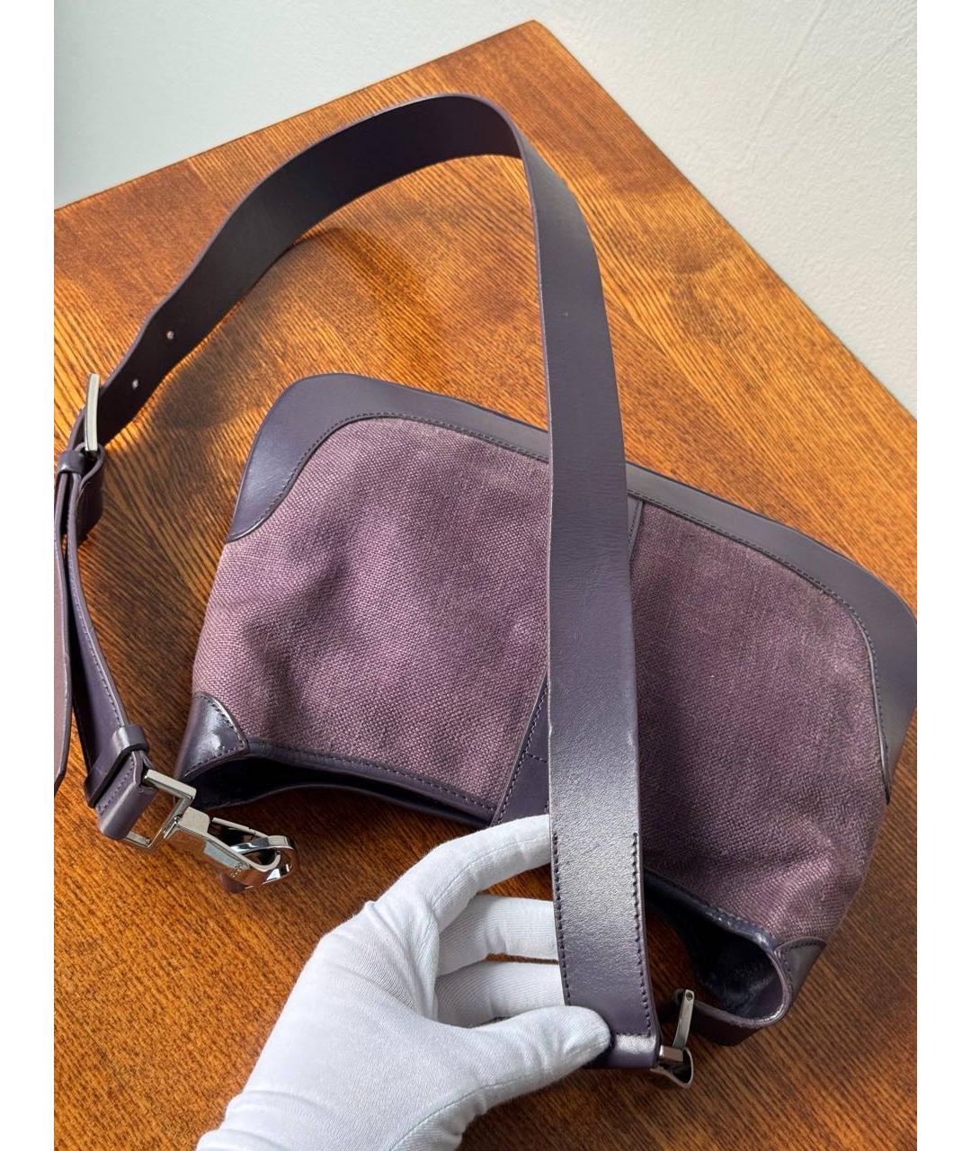 GUCCI Фиолетовая кожаная сумка через плечо, фото 6