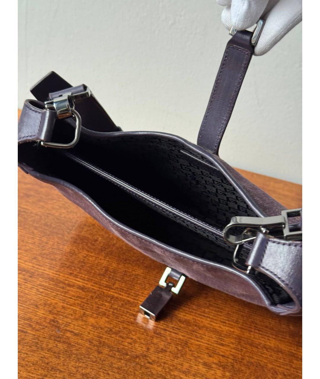 GUCCI Фиолетовая кожаная сумка через плечо, фото 5