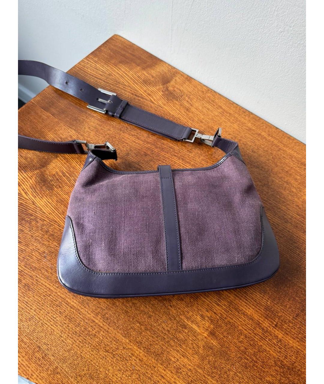 GUCCI Фиолетовая кожаная сумка через плечо, фото 4
