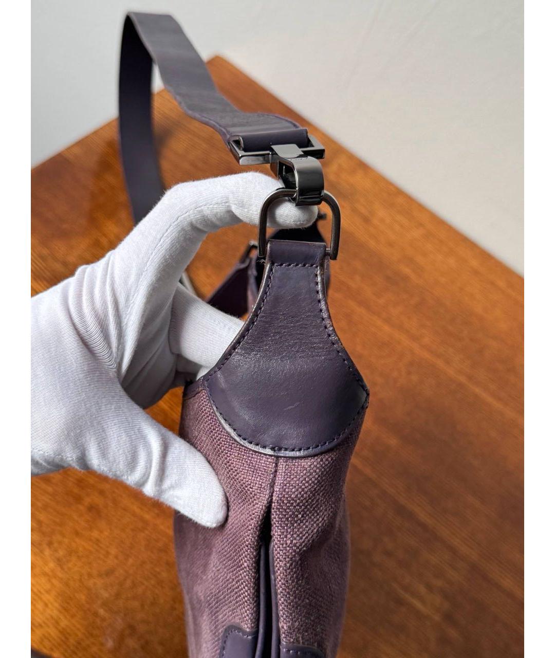 GUCCI Фиолетовая кожаная сумка через плечо, фото 7