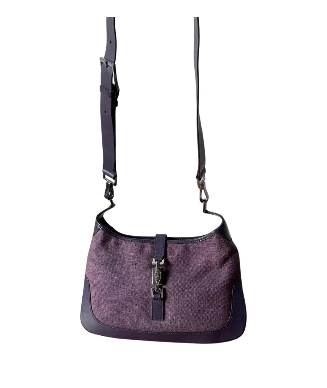 GUCCI Фиолетовая кожаная сумка через плечо, фото 1