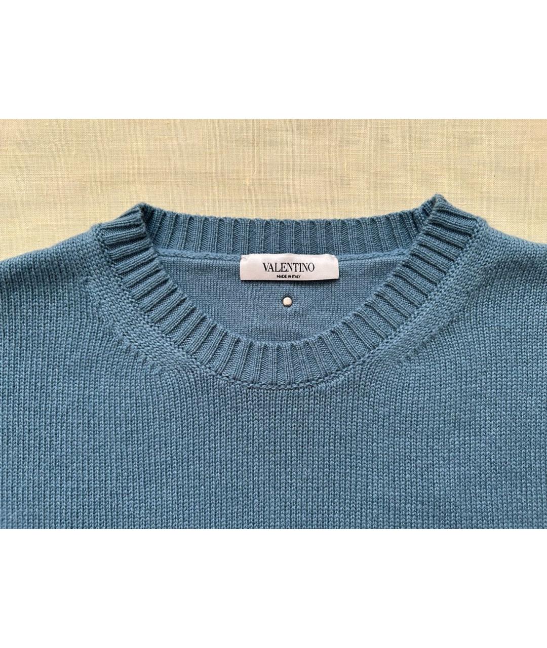 VALENTINO Голубой кашемировый джемпер / свитер, фото 3