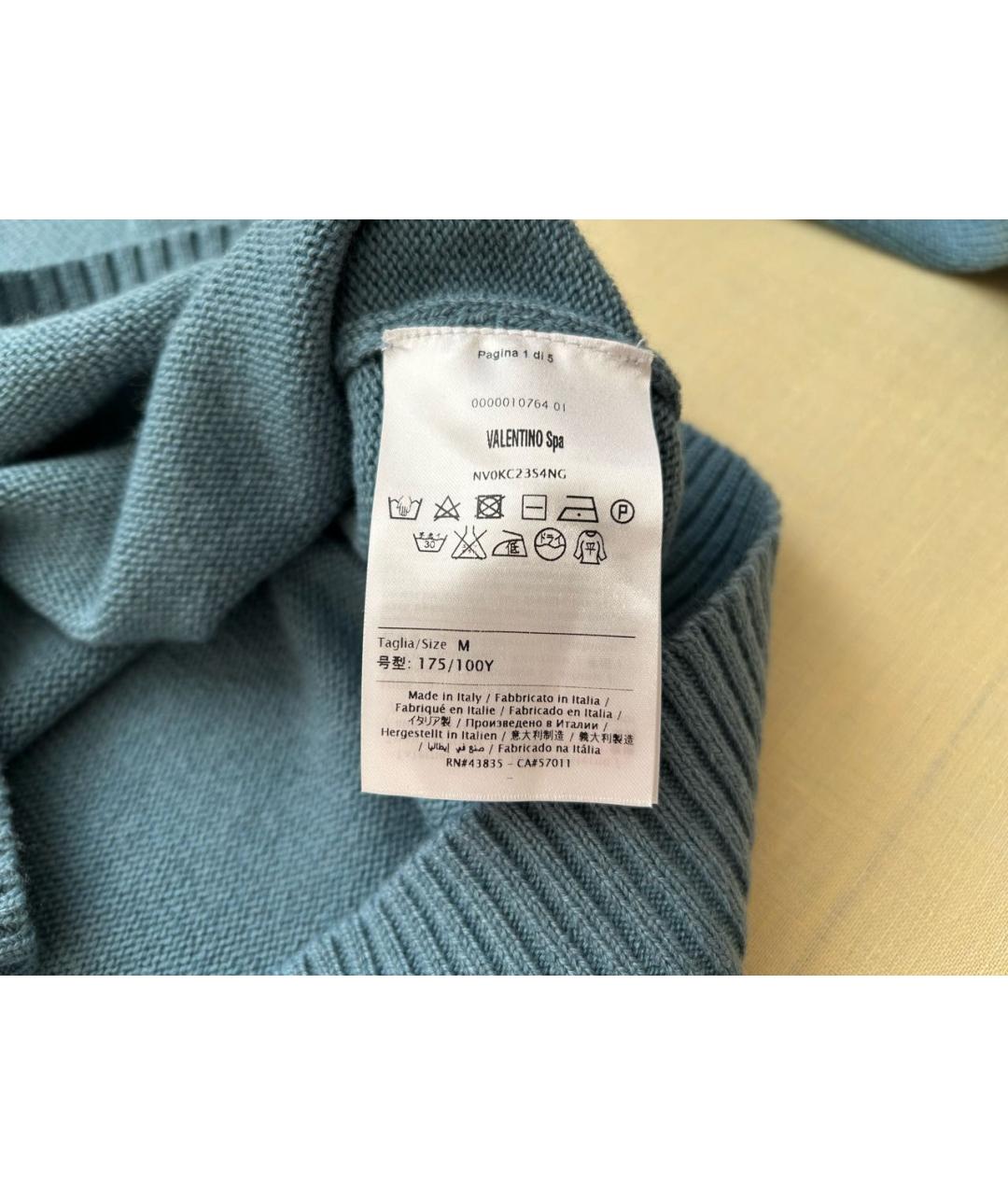 VALENTINO Голубой кашемировый джемпер / свитер, фото 5