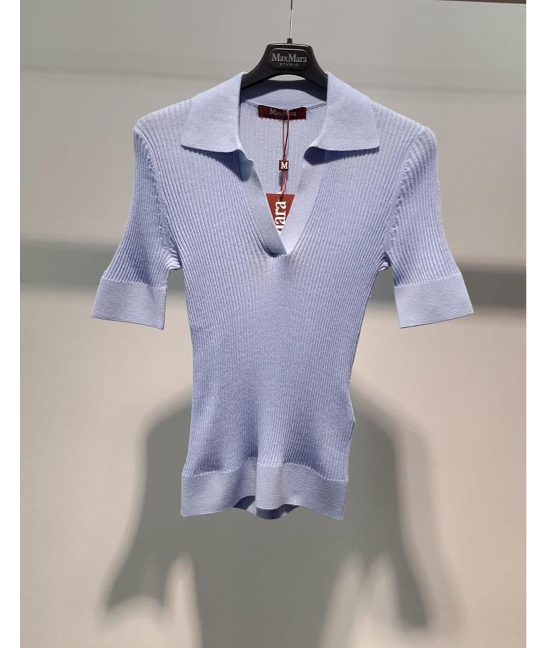 MAX MARA STUDIO Голубой джемпер / свитер, фото 3