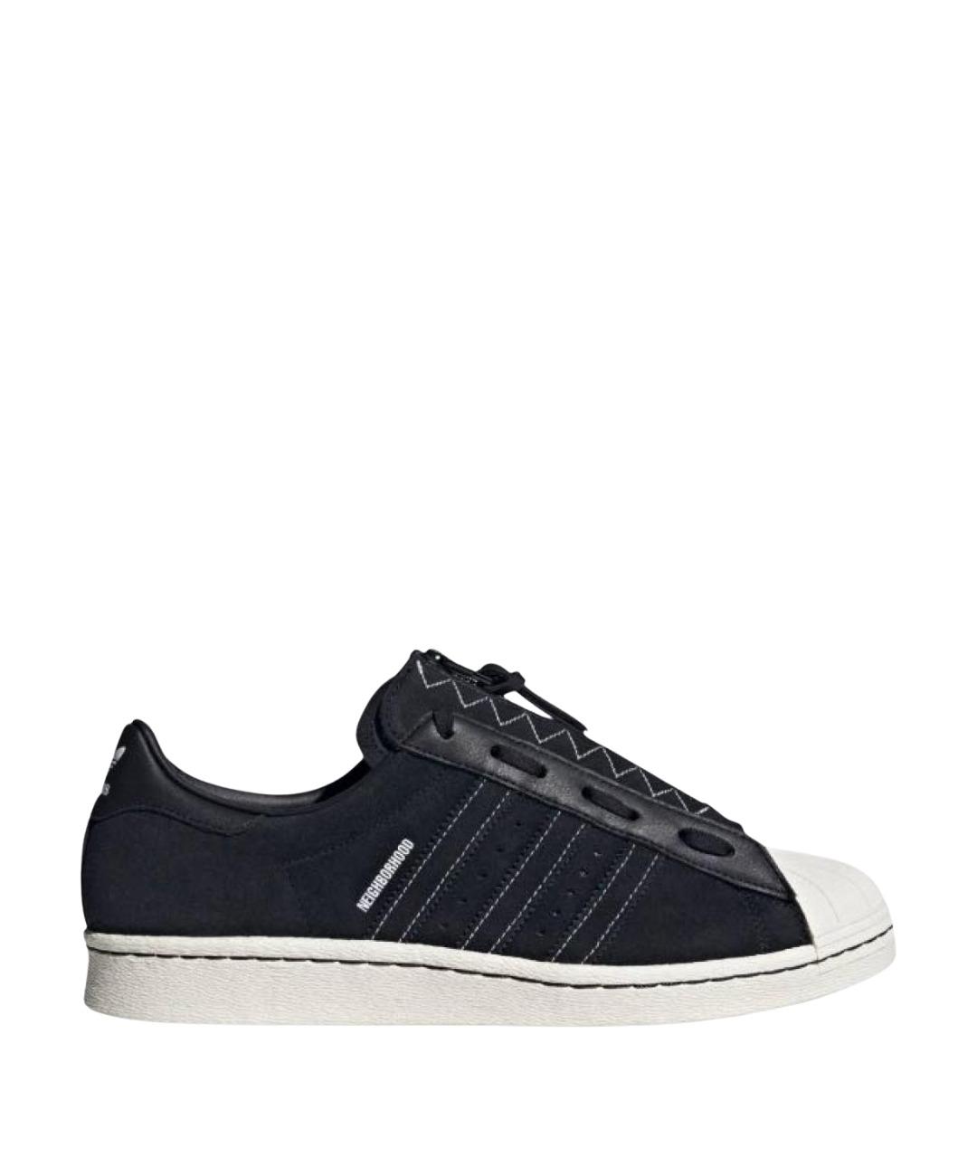 NEIGHBORHOOD Черные текстильные низкие кроссовки / кеды, фото 1